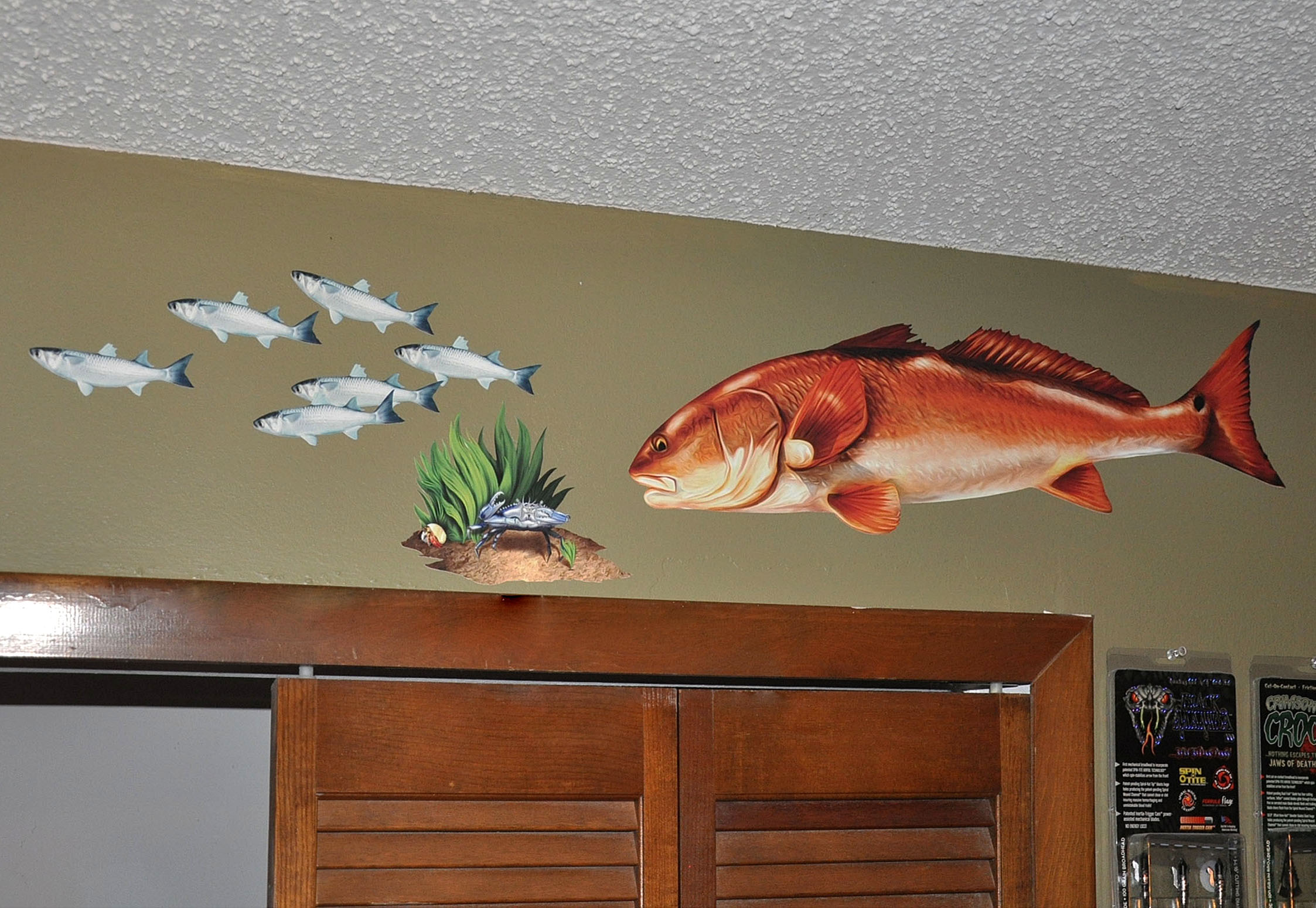 36" Redfish Silhouette Metal Wall Art Hanging Home Decor Fishing Saltwater red 