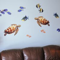 Underwater Wall Art Stickers Mural Decal Sea Turtle Fish Coral Reef BZ46 